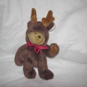 1998 BERKELEY BEAR REINDEER HOODED JOINTED PLUSH